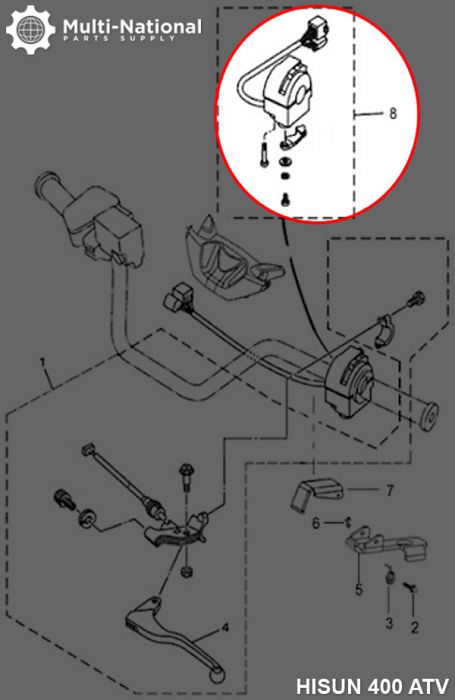 Switch - Left Switch Assy, ATV, Hisun, 400cc