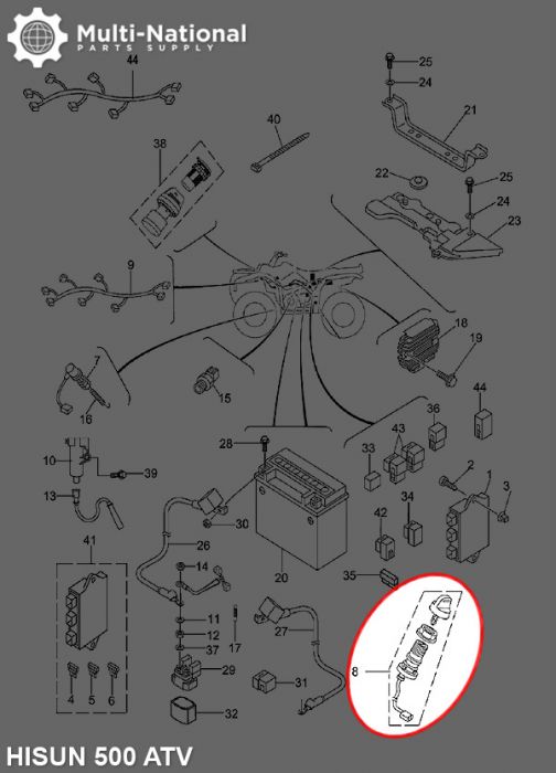 Ignition Key Switch - ATV, Hisun, 400-700cc