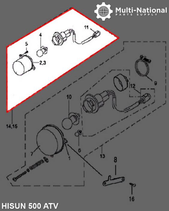 Turn Signal Light - Front, Right , ATV, Hisun, 500-700cc