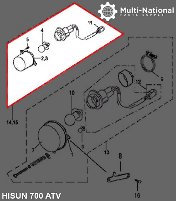 Turn Signal Light - Front, Right , ATV, Hisun, 500-700cc