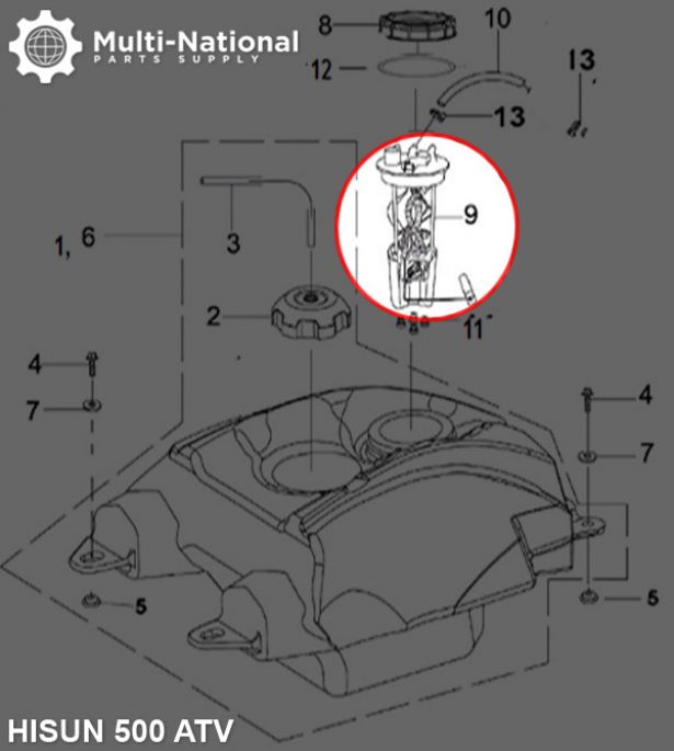 Fuel Pump - ATV, Hisun, 400-700cc