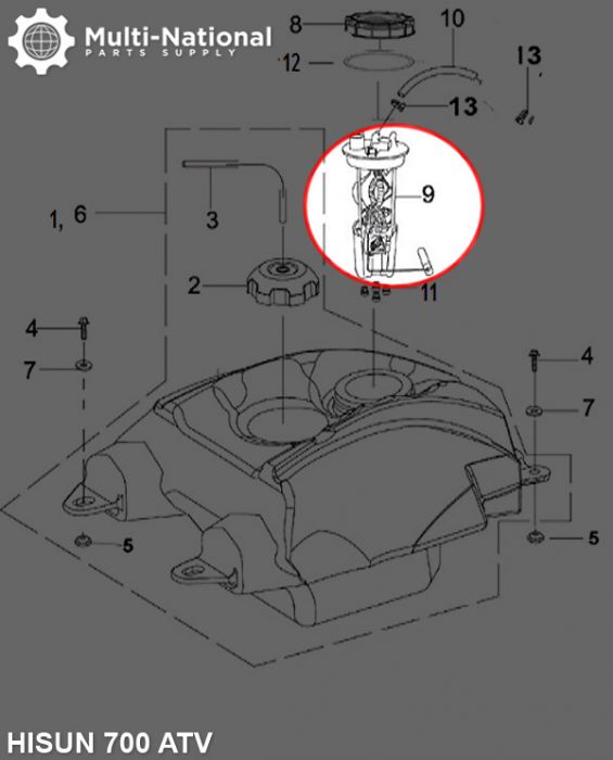 Fuel Pump - ATV, Hisun, 400-700cc