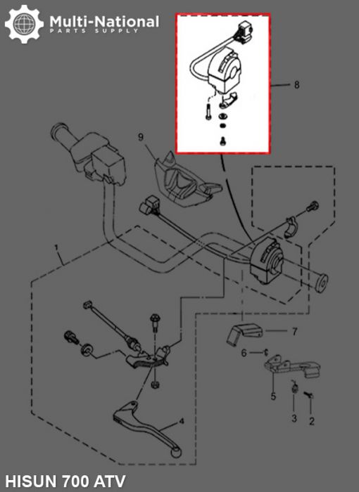 Switch - Left Switch Assy, ATV, Hisun, 500-800cc