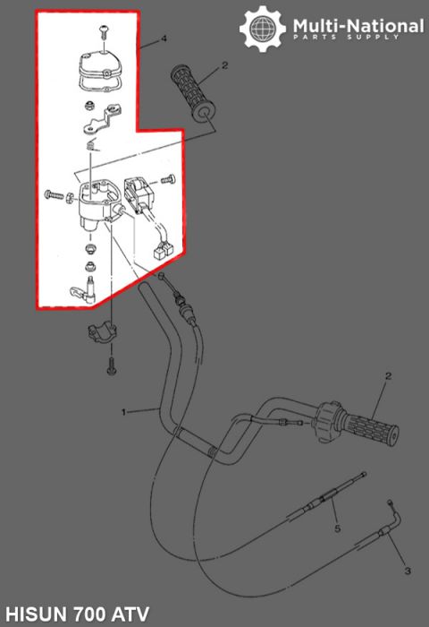 Throttle Lever - Thumb Throttle, ATV, Hisun, 500-800cc