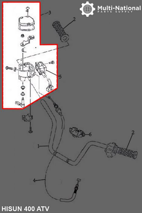 Throttle Lever - Thumb Throttle, ATV, Hisun, 400cc