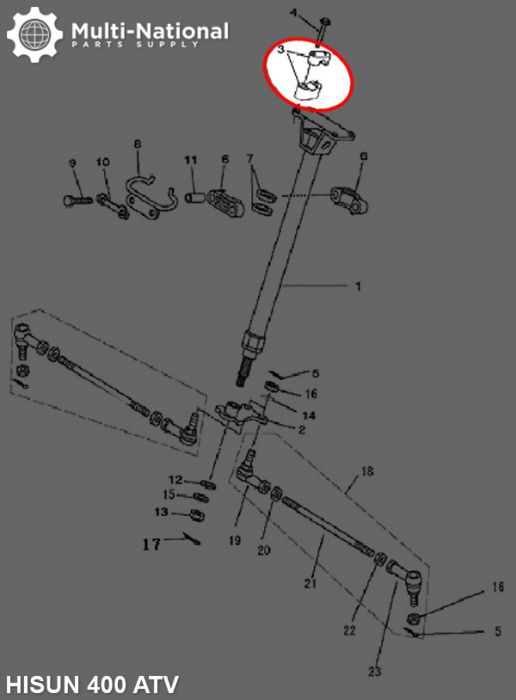 Handle Bar Clamp - ATV, Hisun, 400-800cc