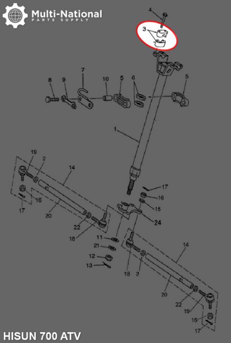 Handle Bar Clamp - ATV, Hisun, 400-800cc