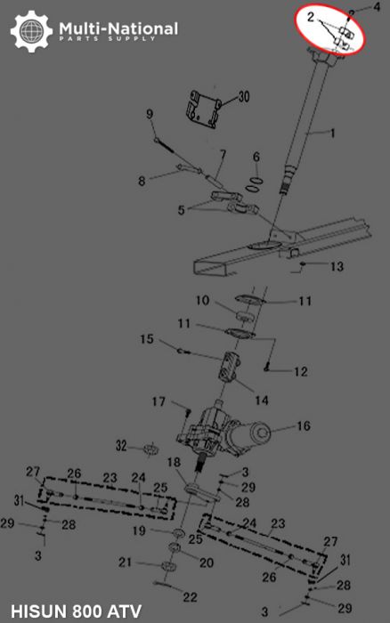 Handle Bar Clamp - ATV, Hisun, 400-800cc