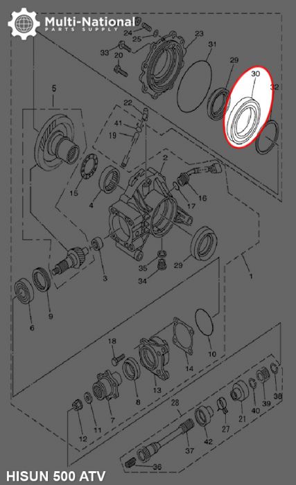 Bearing - 16017, 130x85x14, ATV, Hisun, 500-800cc (1pc)