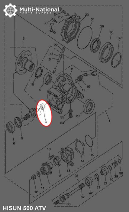 Bearing - 223013, 30x22x13, ATV, Hisun, 500-800cc, 1pc