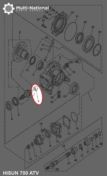 Bearing - 223013, 30x22x13, ATV, Hisun, 500-800cc, 1pc