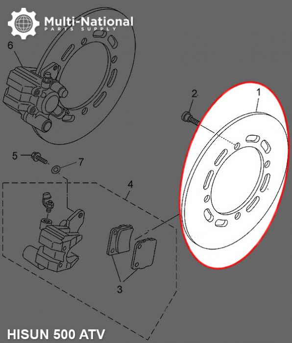 Brake Rotor - 4 Bolt 220mm 107mm Brake Disc, 500-700cc, Hisun