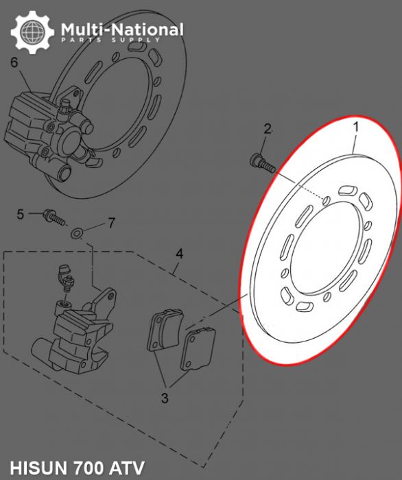 Brake Rotor - 4 Bolt 220mm 107mm Brake Disc, 500-700cc, Hisun