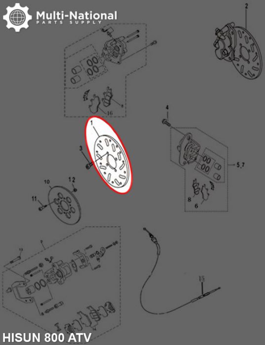 Brake Rotor - 4 Bolt 240mm 85mm Brake Disc, 800cc, Hisun, Right