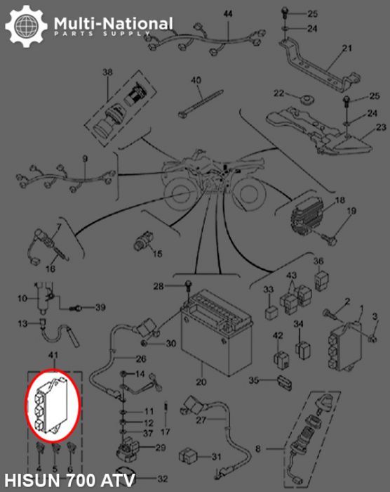 Relay Assembly - 400-800cc, Hisun, ATV/UTV