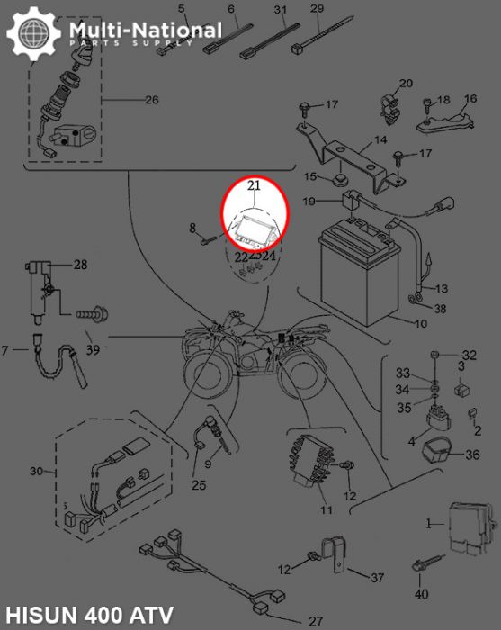 Relay Assembly - 400cc ATV, 800cc UTV, Hisun