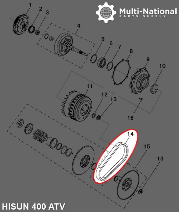 Drive Belt - Long Case, 854-30.1-28, Hisun, 400cc, ATV/UTV