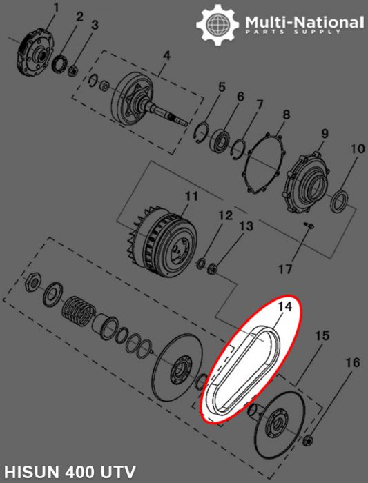 Drive Belt - Long Case, 854-30.1-28, Hisun, 400cc, ATV/UTV