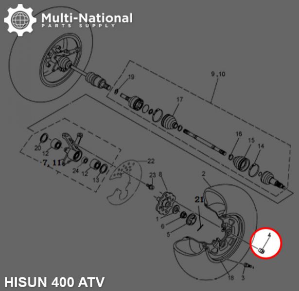 Lug Nut - ATV, Hisun, M10 (1pc)