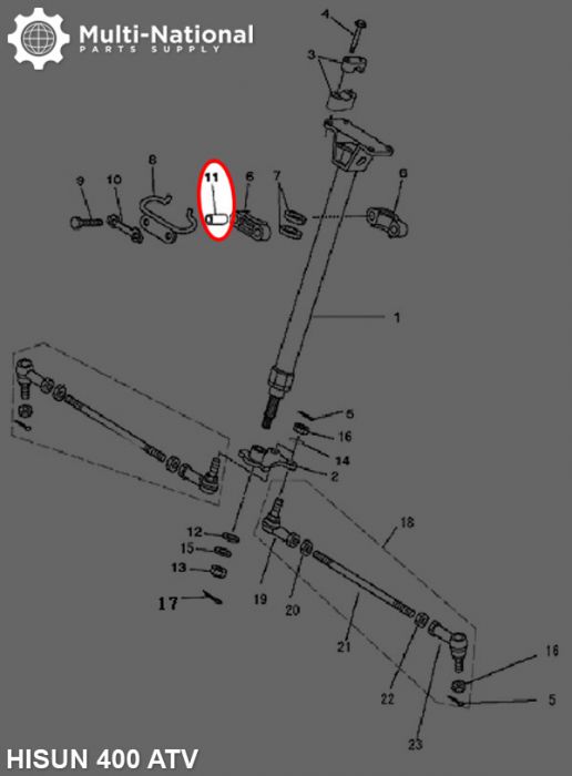 Bushing - 8x14x43.5, Front Upper Swing Arm, XY1100, Chironex 1000cc, 1100cc, Hisun 400-700cc