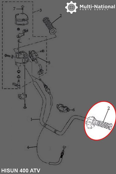 Throttle Grips - ATV, Hisun, 400-800cc (2pc)