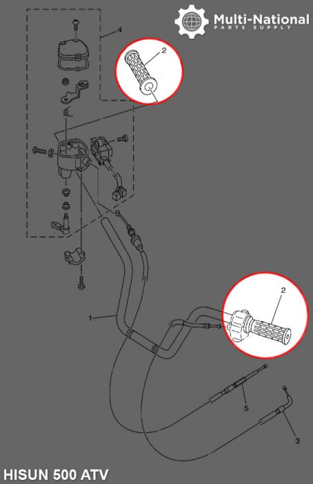 Throttle Grips - ATV, Hisun, 400-800cc (2pc)