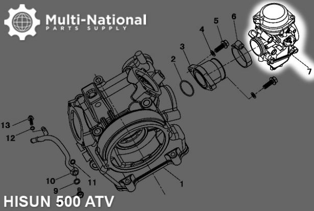 Carburetor - 33mm, Mikuni, 500cc, Hisun, PD33J-A