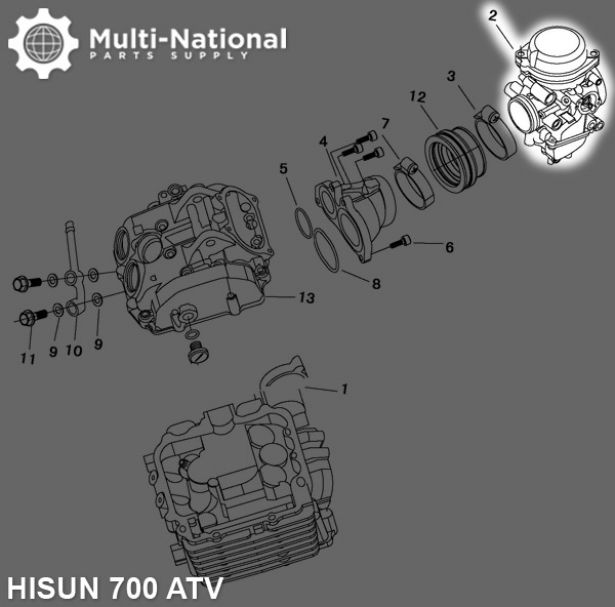 Carburetor - 42mm, Mikuni, 700cc, Hisun, PD42J