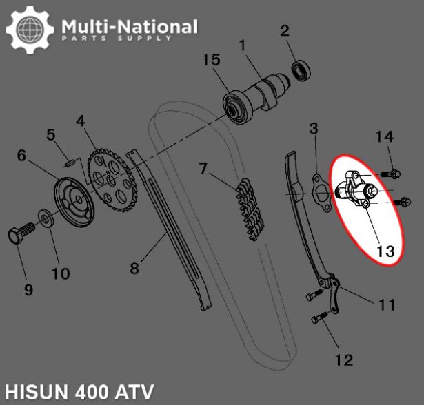 Timing Chain Adjuster - Hisun, 400cc, ATV/UTV
