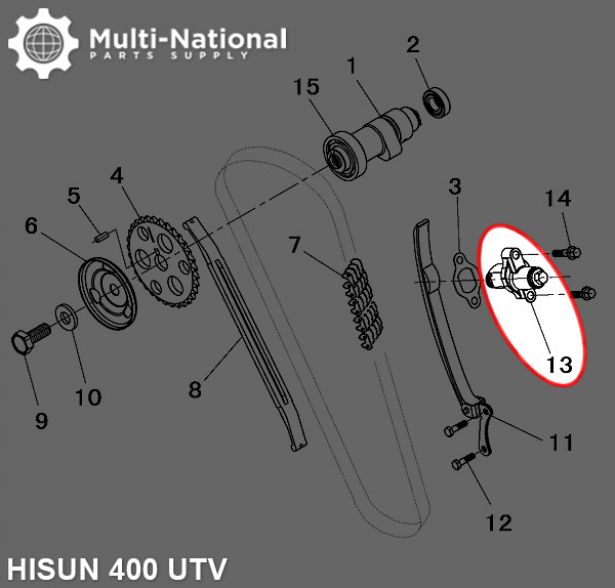 Timing Chain Adjuster - Hisun, 400cc, ATV/UTV