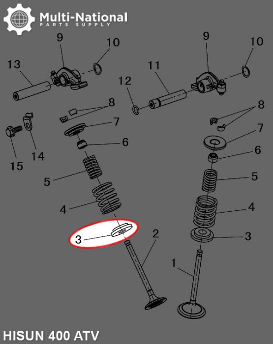 Valve Spring Plate - Hisun, 400-500cc, ATV/UTV