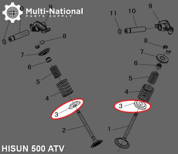 Valve Spring Plate - Hisun, 400-500cc, ATV/UTV
