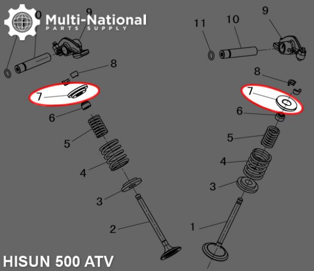 Valve Cotter Seat - ATV/UTV, Hisun, 400-500cc