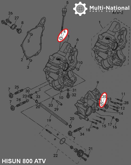 Dip Stick O-Ring - 18x2.4, Hisun, 400-800cc, ATV/UTV