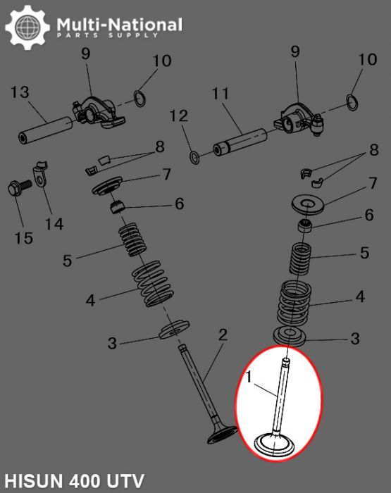 Intake Valve - Hisun, 400-500cc, ATV/UTV