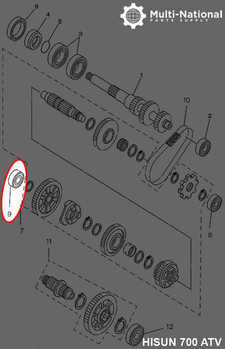 Bearing - 6203, 40x17x12, ATV, Hisun, 500-700cc  (1pc)