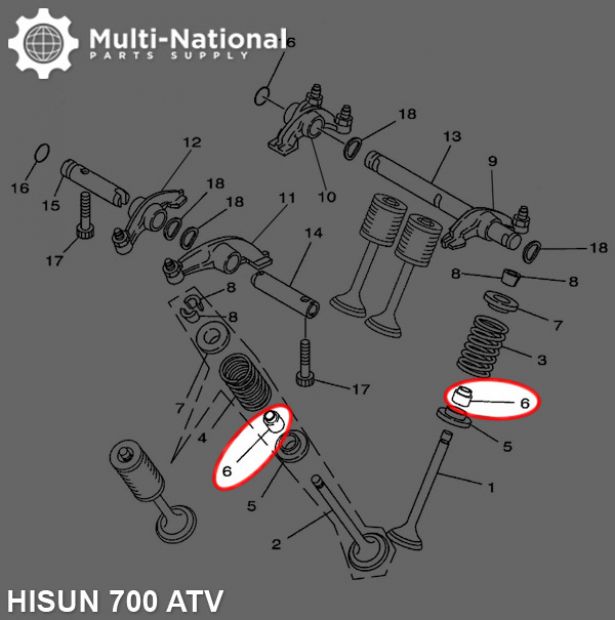 Valve Stem Seal - ATV, Hisun, 700cc