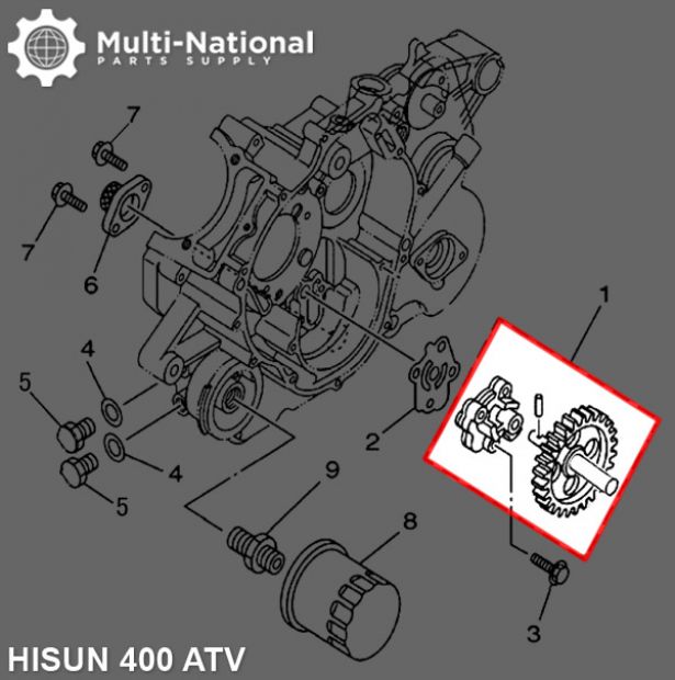 Oil Pump - Hisun, 400cc, ATV/UTV