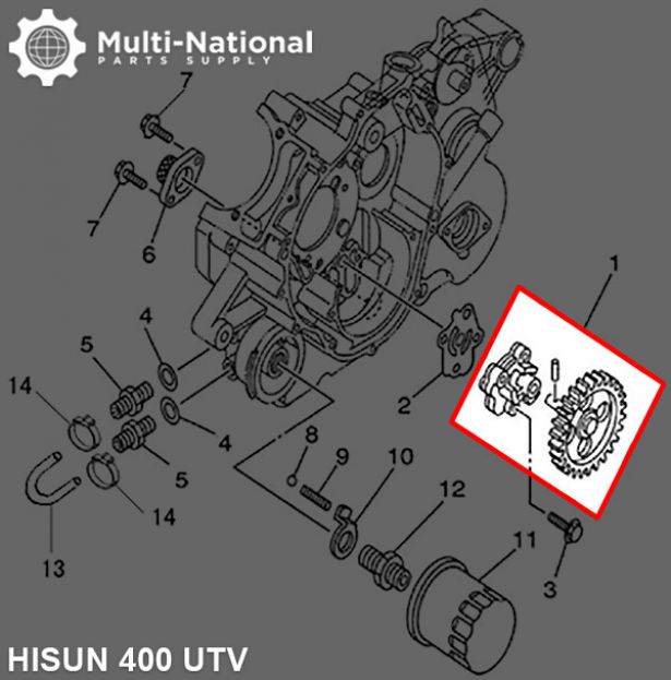 Oil Pump - Hisun, 400cc, ATV/UTV