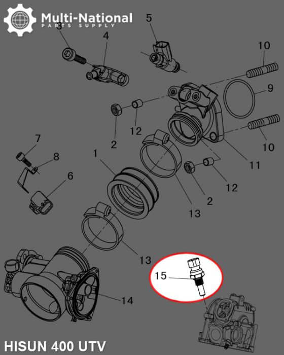 Water Temperature Sensor - Hisun, 400-800cc, ATV/UTV