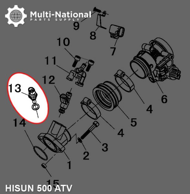 Water Temperature Sensor - Hisun, 400-800cc, ATV/UTV