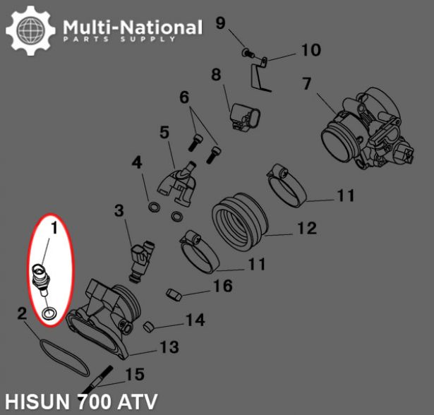 Water Temperature Sensor - Hisun, 400-800cc, ATV/UTV