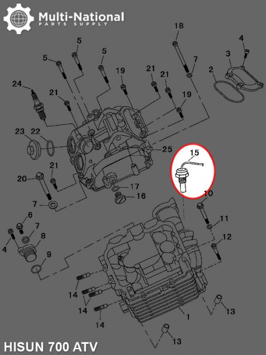 Water Temperature Warning Switch - Hisun, 400-700cc, ATV/UTV