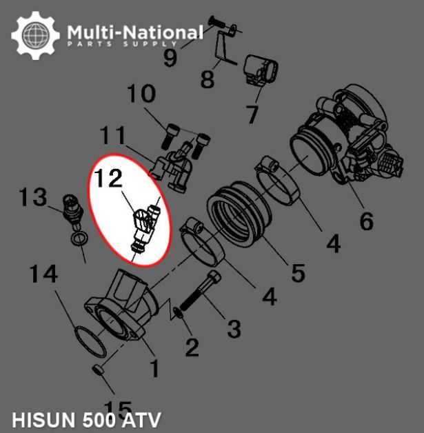 Fuel Injector - ATV, Hisun, 500cc