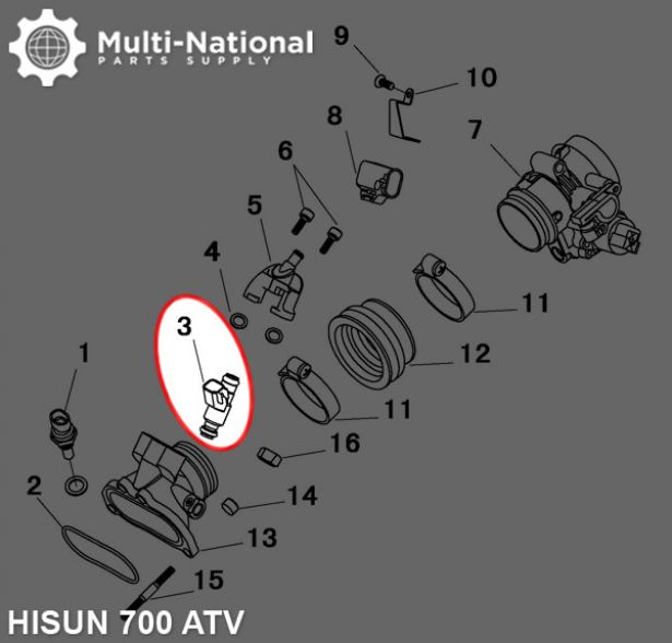 Fuel Injector - ATV, Hisun, 700cc