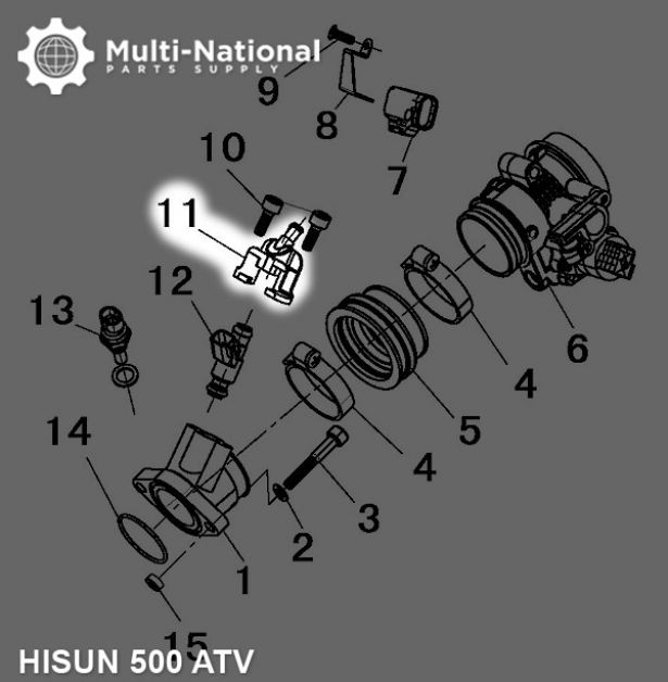 Fuel Injector Mounting Seat - ATV/UTV, Hisun, 400-800cc