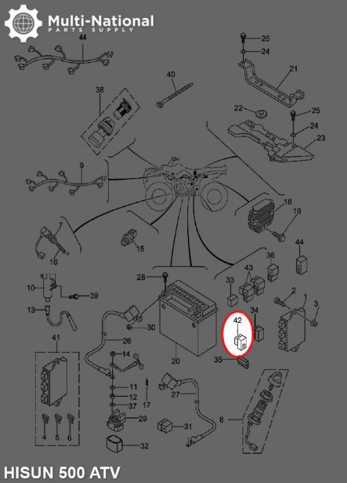 Breaker Assembly - Hisun, 400cc UTV, 500-700cc ATV