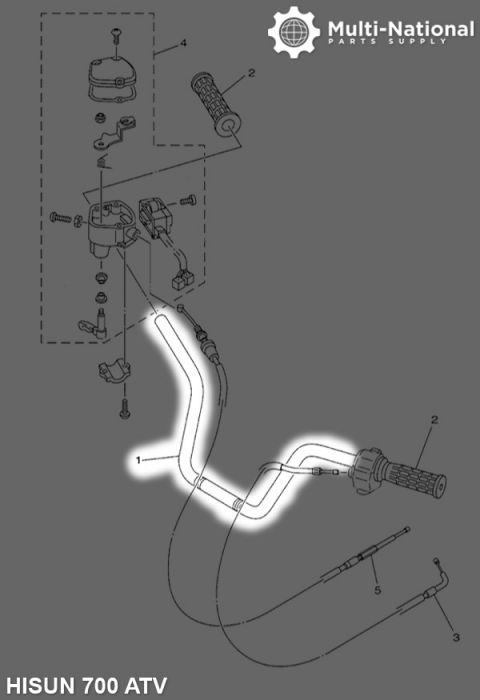 Handle Bar - ATV, Hisun, 500-700cc