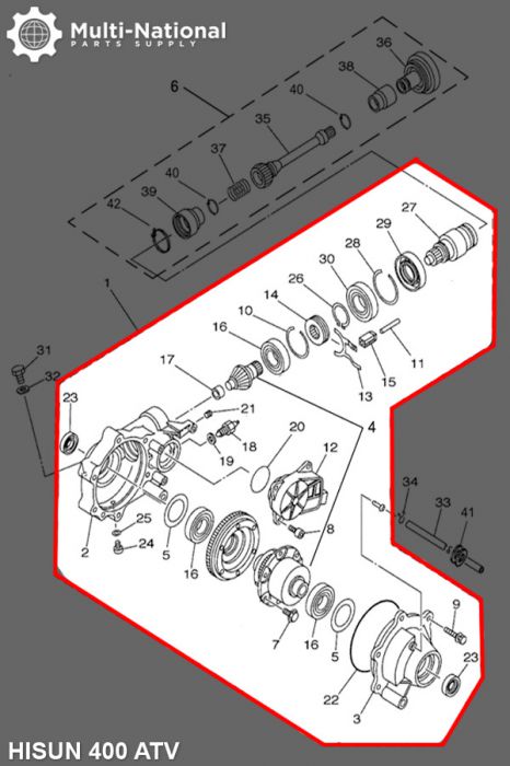 Front Differential - 400cc, Hisun, ATV