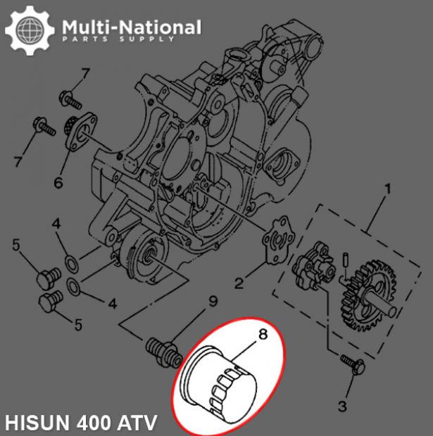 Oil Filter - Hisun, 400-700cc, ATV/UTV